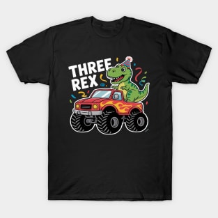 Three Rex 3rd Birthday Boy Dinosaurus Boys T-Shirt